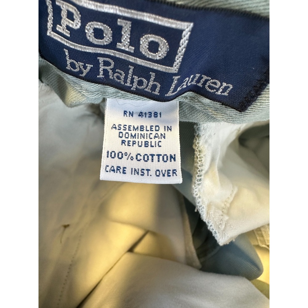 Polo Ralph Lauren Sage Green Pleated Chino Shorts Cotton Twill Relaxed - Picture 6 of 15